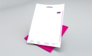 Briefpapier A4, tweezijdig gedrukt in full color met led-uv op 90 grams houtvrij wit bankpost.