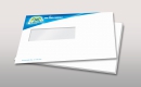 Enveloppen aflopend gedrukt in 4/0 full color.